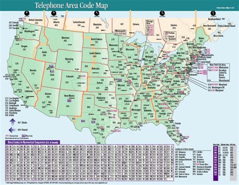 Printable Area Code Time Zone Map